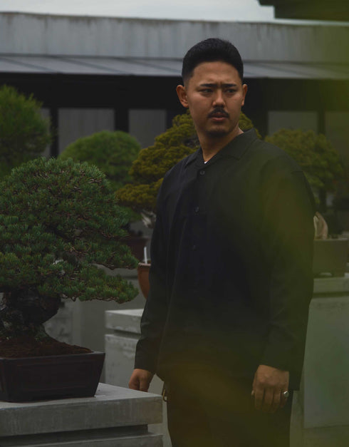 寅松開襟長袖シャツ 7180-125